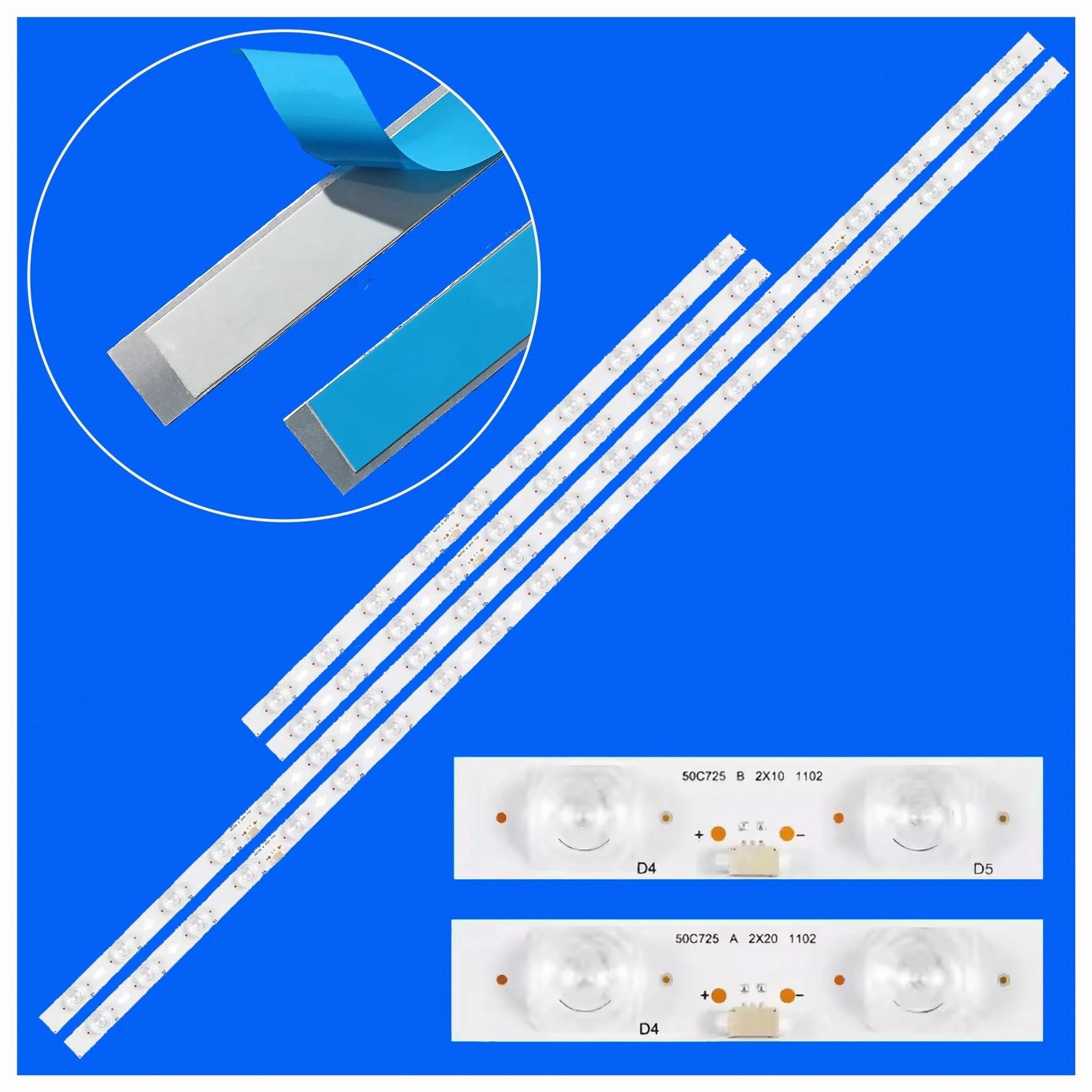 LED Backlight Strio 50C725 A 2X20 1102 50C725 B 2X10 1102 For 50C725K 50C726 50C722 50C725 50C721 LVU500NDEL HS9W15 V1