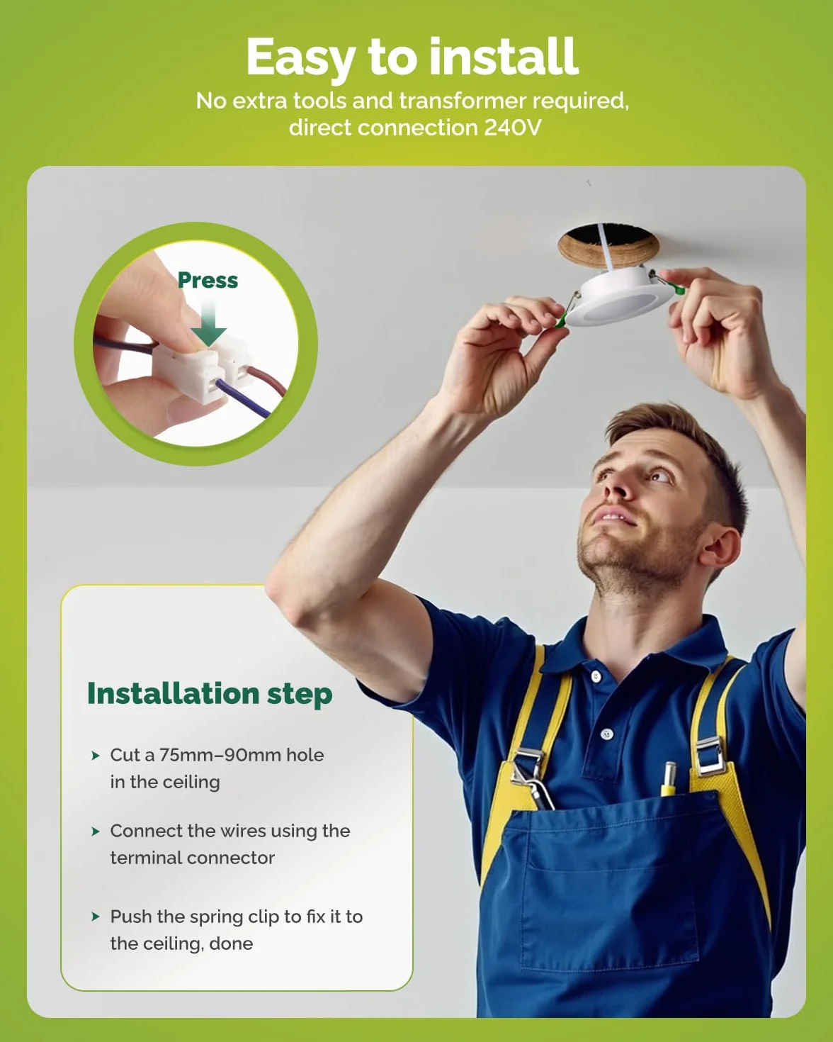 Fondiiz Zestaw 12 wpuszczanych reflektorów LED 6 W, 220 V, bardzo płaska biel 2700 K, neutralna biel, 4000 K, zimna biel, 6000 K, regulowany, reflektor łazienkowy, IP44, do salonu, kuchni, okrągły
